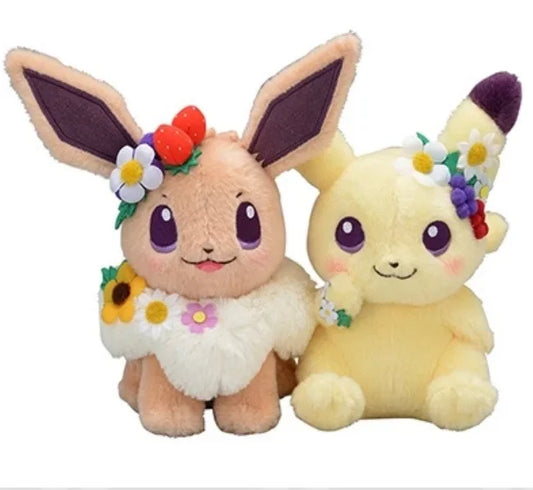 Pikachu and Eevee Plushies