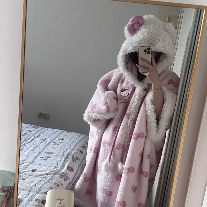 Kawaii Hello Kitty Plush Robe